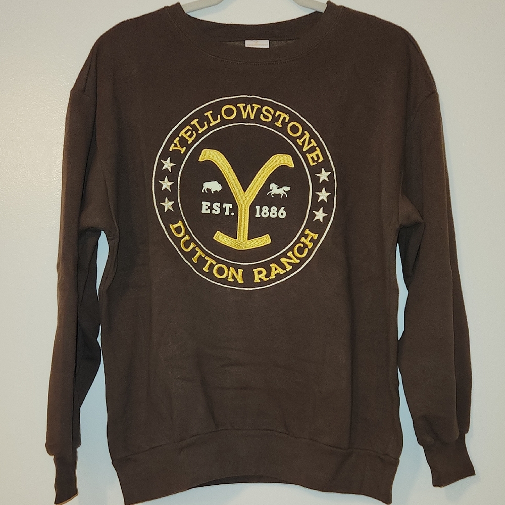 Yellowstone Dutton Ranch Logo Brown Sweatshirt